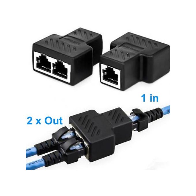 Switch Ethernet rj45 adaptateur diviseur 2 Port RJ45 spliter RJ45 LAN  Reseau 1 in 2 out