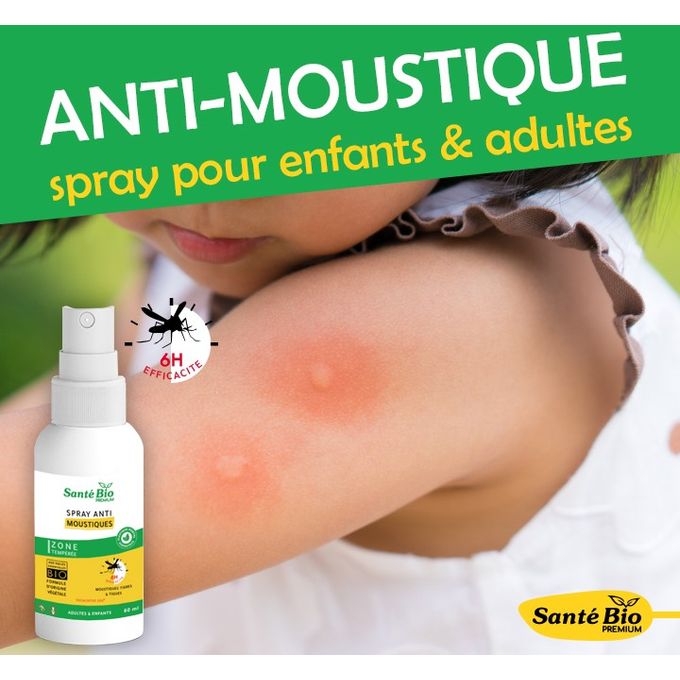 Santebio Spray Anti-Moustiques aux Huiles Essentielles BIO 60ml à