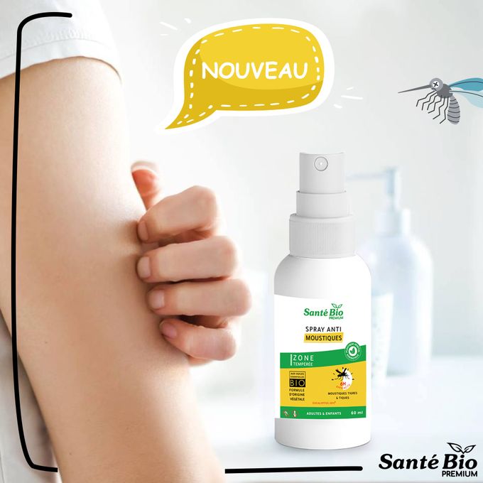 Santebio Spray Anti-Moustiques aux Huiles Essentielles BIO 60ml à