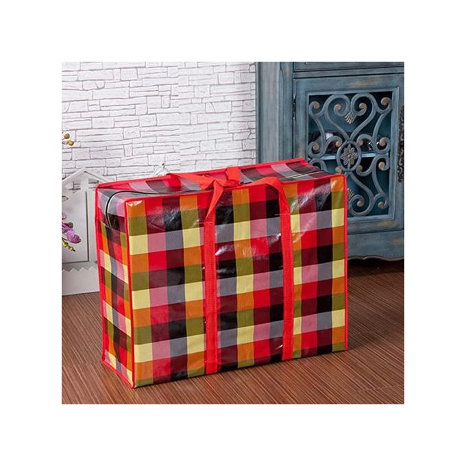 Compare Grand sac de courses en plastique a carreaux avec fermeture eclair Price