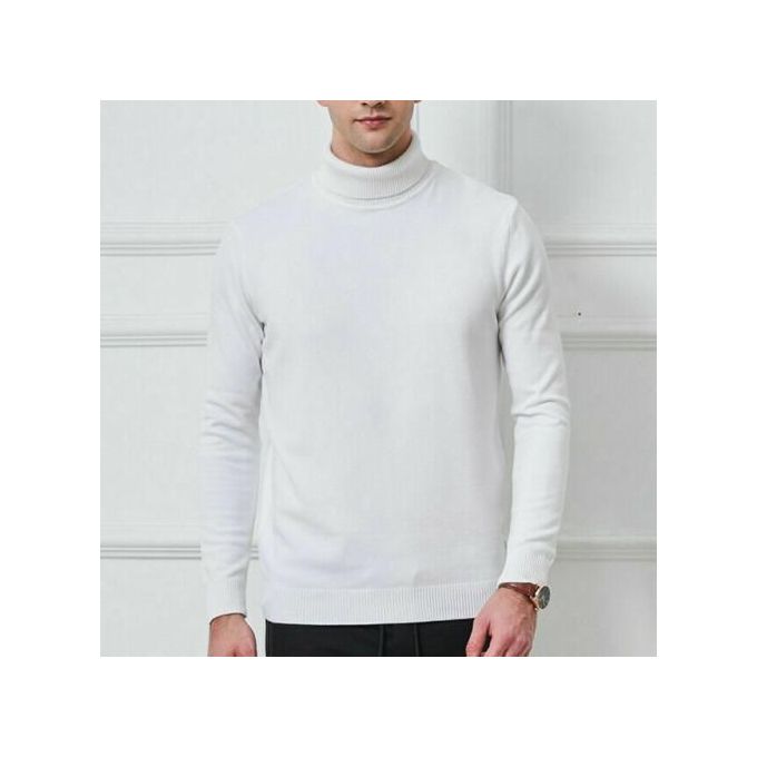 Hommes Col mont Pull Tricot Pull Uni Hiver Tricot Haut