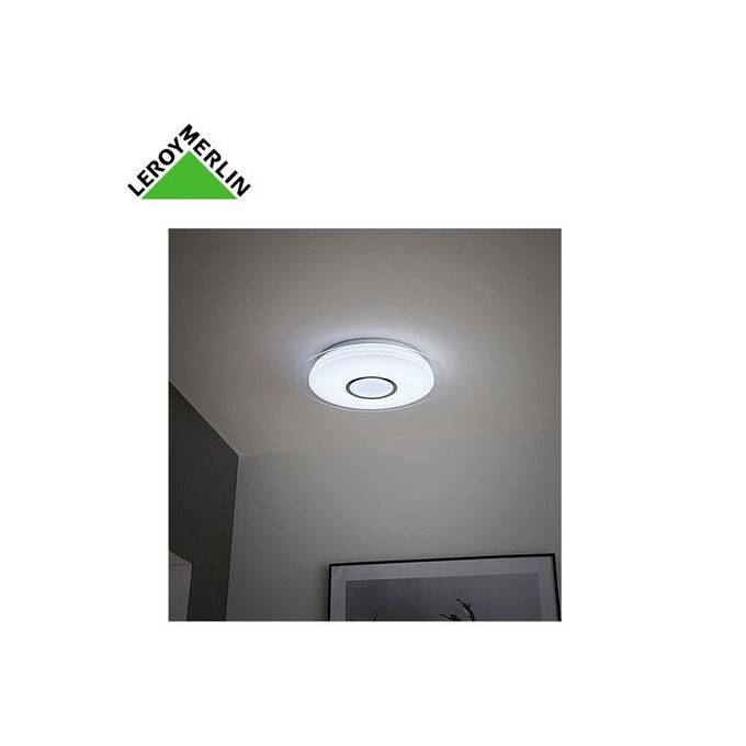 Plafonnier Design Vizzini Blanc Diam 40cm Led Intégré 25w économie Dénergie Garantie 2 Ans