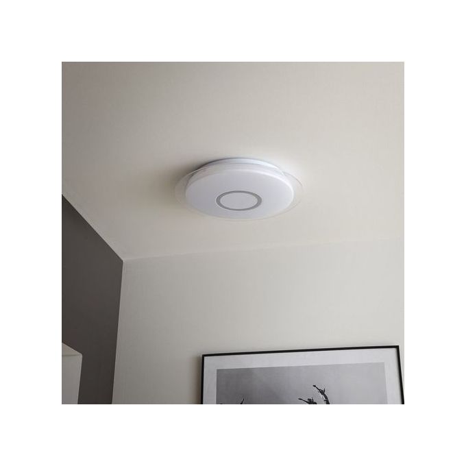 Plafonnier Design Vizzini Blanc Diam 40cm Led Intégré 25w économie Dénergie Garantie 2 Ans