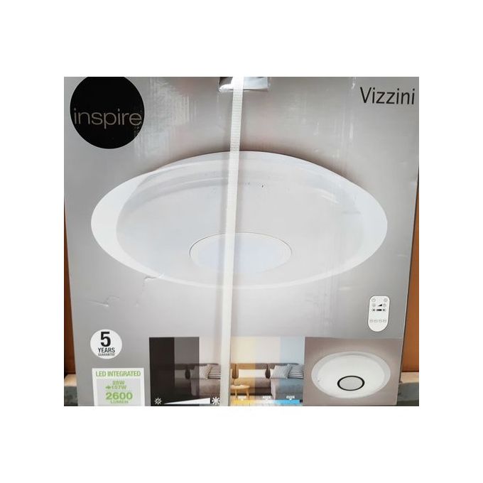 Plafonnier Design Vizzini Blanc Diam 40cm Led Intégré 25w économie Dénergie Garantie 2 Ans