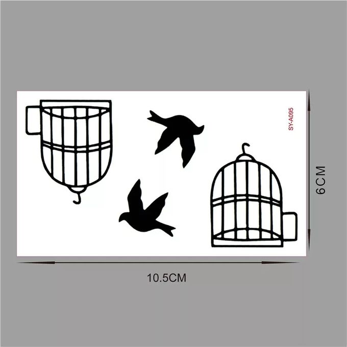4 Tatouage Temporaire Femme Et Homme Cage Et Oiseau