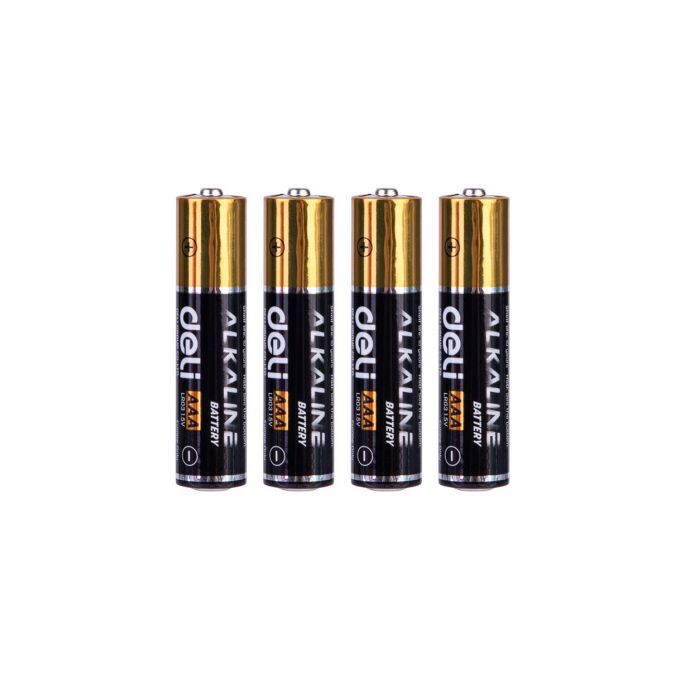 Deli Alkaline Battery 18505Blister 4 Piles Alcaline AAA 1.5v Batterie LR3  1.5volt à prix pas cher