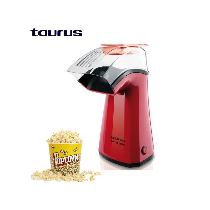 Machine a popcorn à cuisson à air chaud Prêt en 3 minutes sans huile et sans graisse Popcorn Maker en rouge fabriqué en espagne