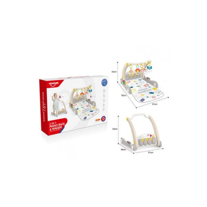 Huanger Tapis d veil avec un piano Trotteur 2en1 pour b b