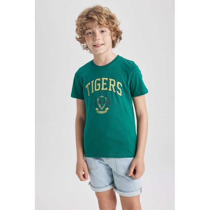 Defacto Boy Regular Fit Crew Neck Printed Short Sleeve T-Shirt
