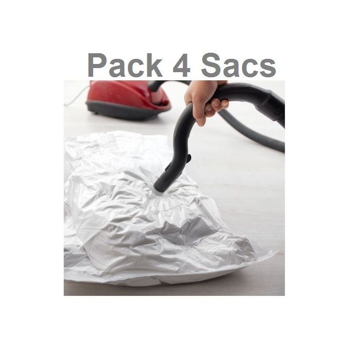 Lot de 4 Sac sous vide de stockage organisateur pour vetements couette 100x70 cm