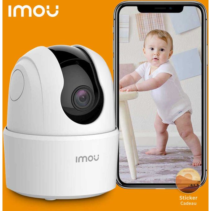 imou Caméra de sécurité intérieure WiFi 1080p Caméra domestique à 360 degrés avec application et sticker