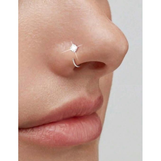 20 Piercings De Nez Pour Femme - Pendentifs En Forme De L Avec Zircon Brillant - Acier Inoxydable, Styles élégants - 2
