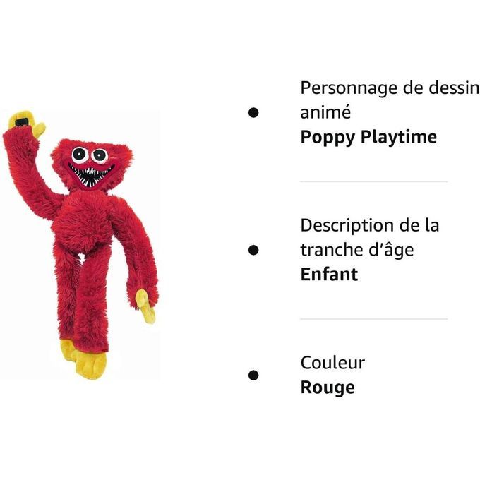 Generic Huggy Wuggy Peluche,Orange Poppy Jeu d'horreur Poppy Playtime  Peluche