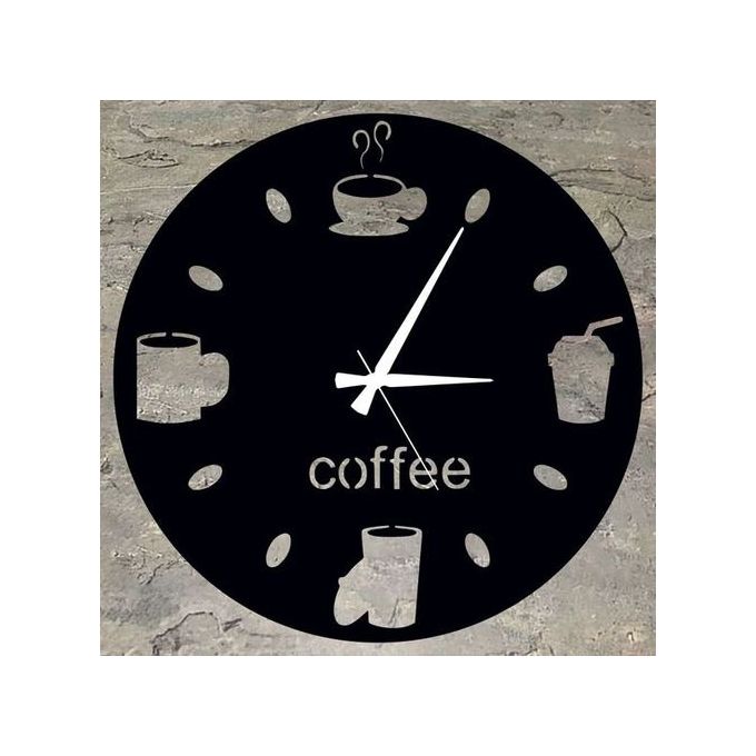 Horloge en bois coffee