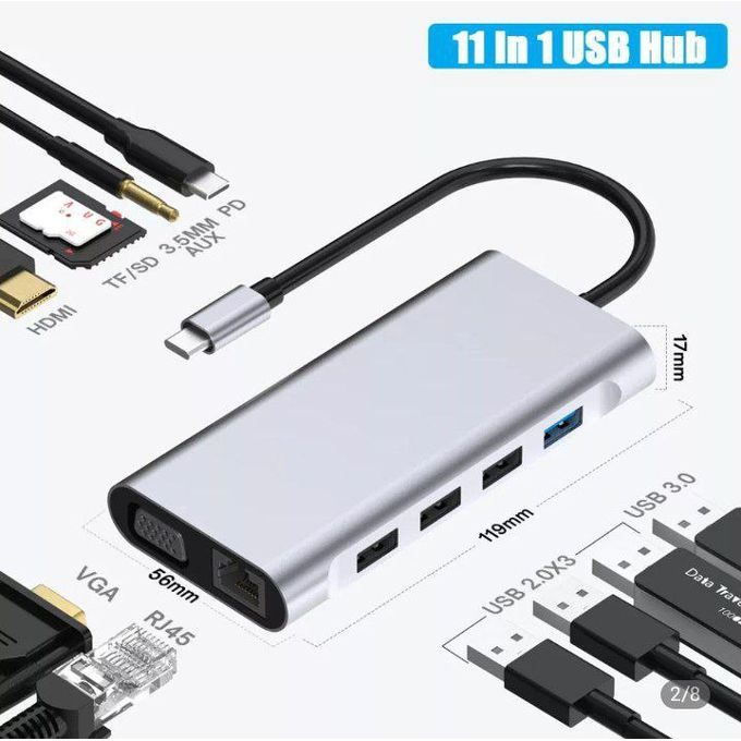 Generic Hub USB C, adaptateur de hub 11 en 1 de type C avec HDMI