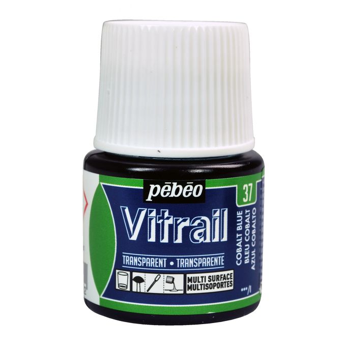 Peinture sur verre Vitrail - 50 mL - Bleu cie - Scrapmalin