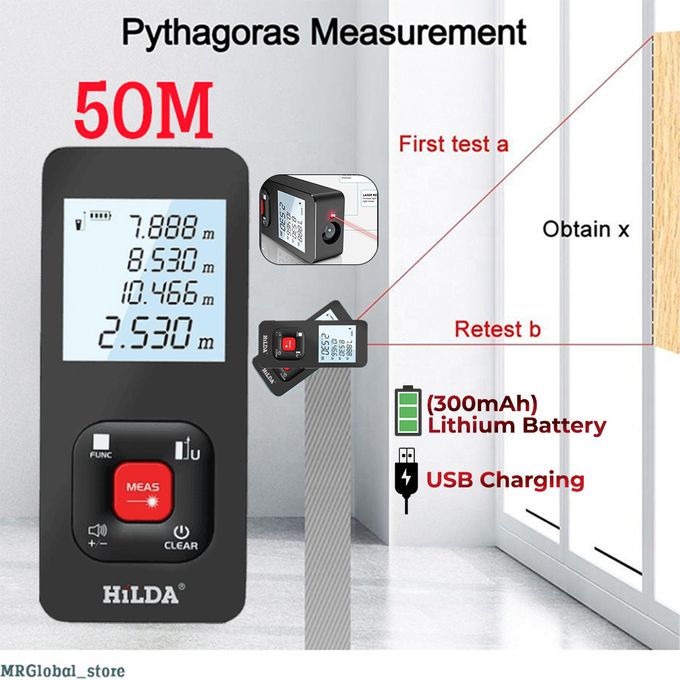 Distance de Handheld LCD Distance mètre de Mesure électronique Ruban à  mesurer Générique Télémètre Laser à