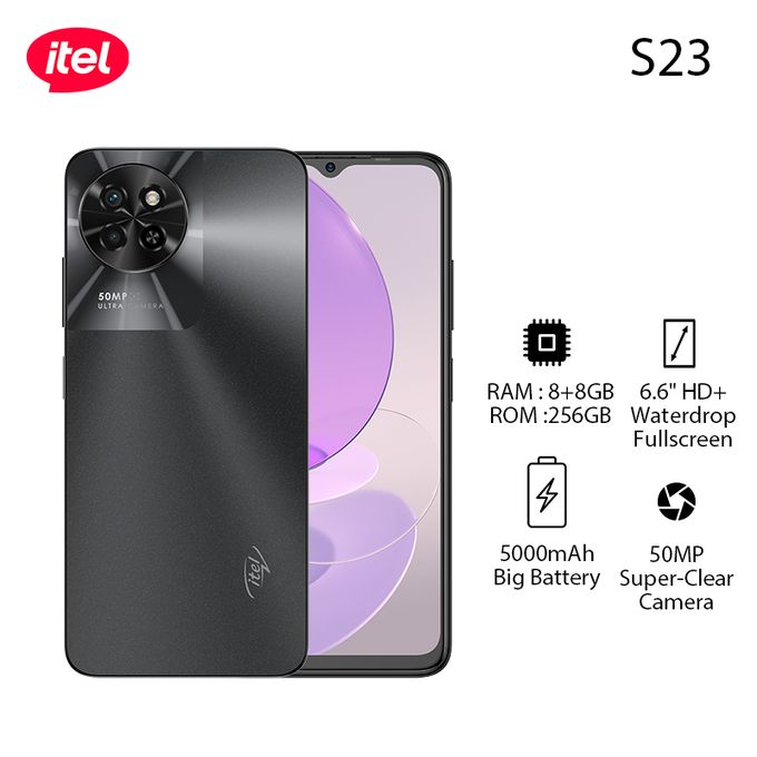 Itel S23 16GB(8 + 8GB)/256GB -6.6"-50MP-5000mAh-Starry Black