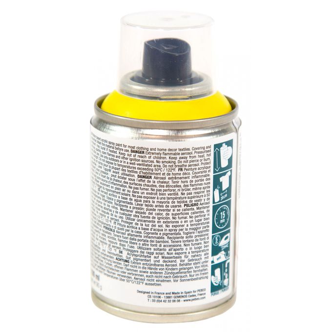 Peinture textile en bombe - 100 ml Jaune