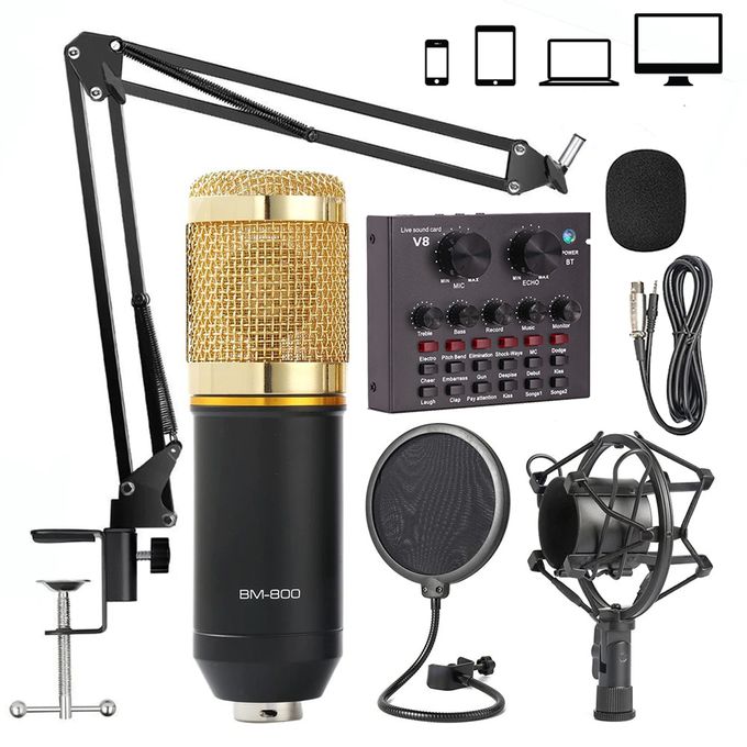 Microphone à Condensateur Kit, BM-800 Micro Studio Streaming