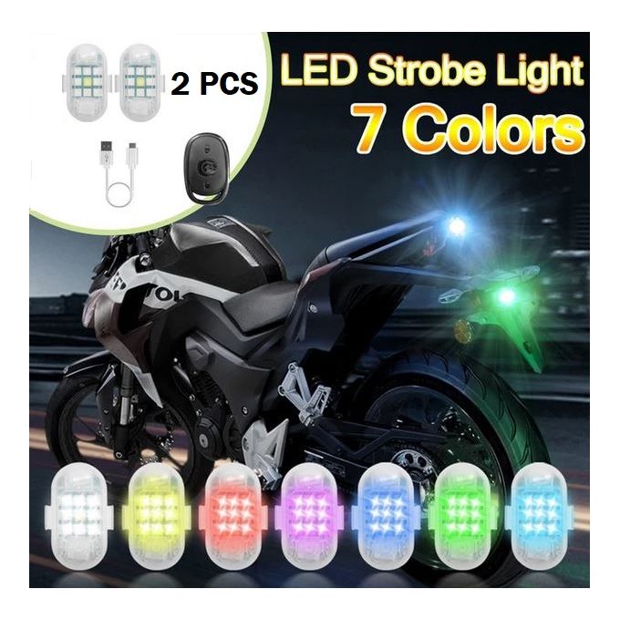 Lumière stroboscopique pour moto, voiture, Scooter, lampe d'avertissement  Anti-collision, télécommande sans fil, indicateur de Flash LED, étanche -  AliExpress