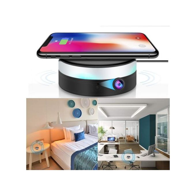 Chargeur sans fil mini caméra espion Wifi 4K accès a distance 2020