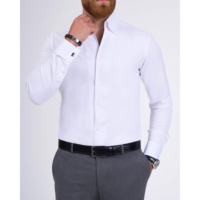 Chemise Homme Formelle 7 Camicie Col Blanc Slim Fit - Neuve Avec étiquettes, Manches Longues