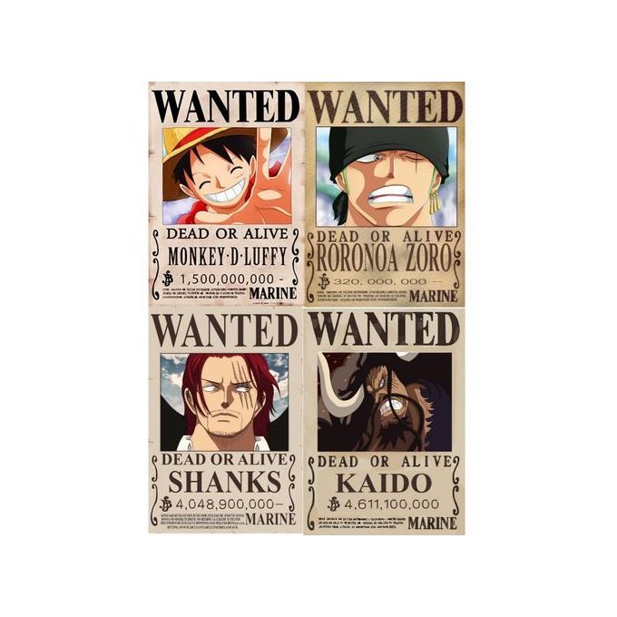 Affiche avis de recherche One Piece - LIVRAISON GRATUITE