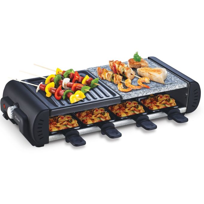 Appareil a raclette-grill 2 en 1 jusqu'à 8 personnes 1200w