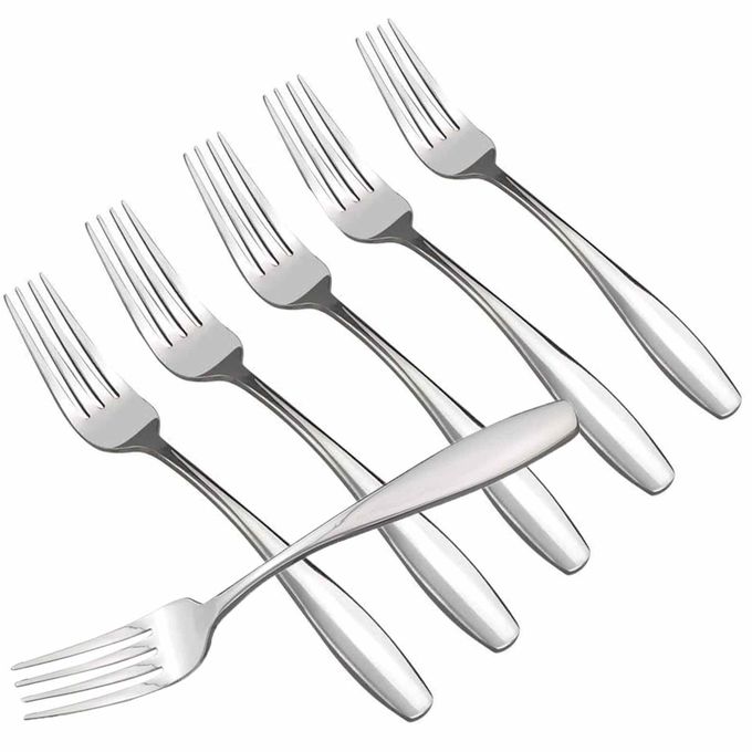 Generic Set de 6 fourchettes de table en acier inoxydable, Petites