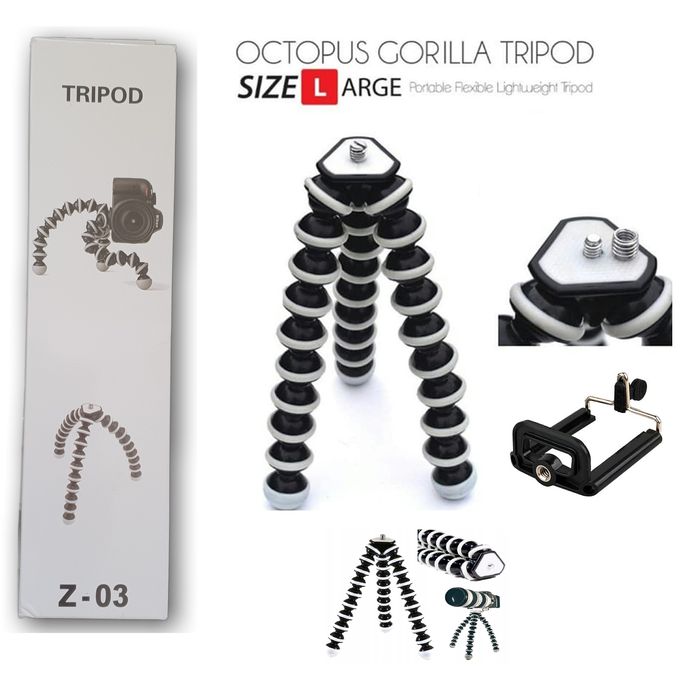 tripod Trépied Large Avec Flexible 360 appareil photo + adaptateur pour smartphone