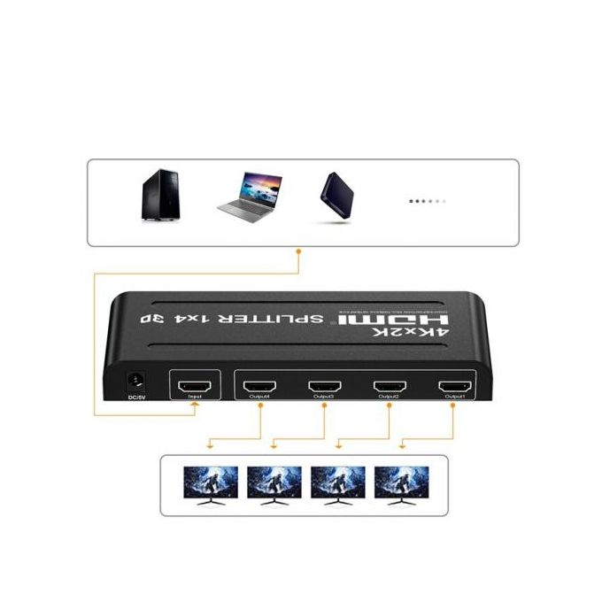 Generic HDMI Splitter 4Ports Support 3D en aluminium avec