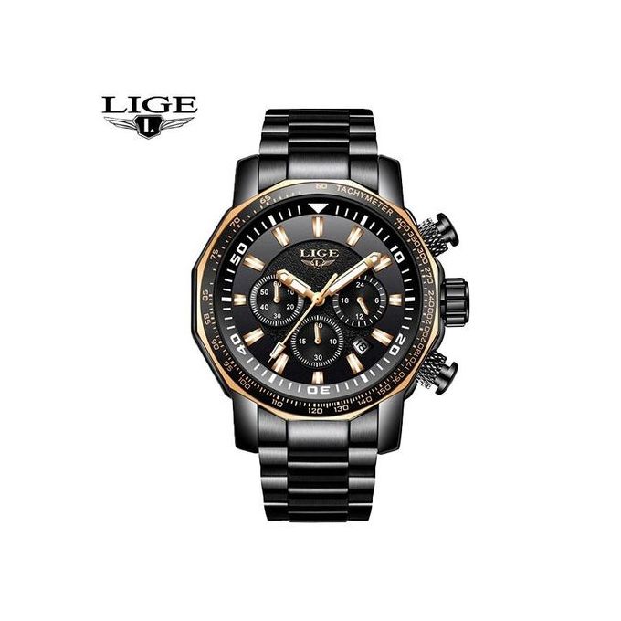 Lige LIGE Fashion Brand Mens Watches Quartz Clock Waterproof Watch Men 9871
