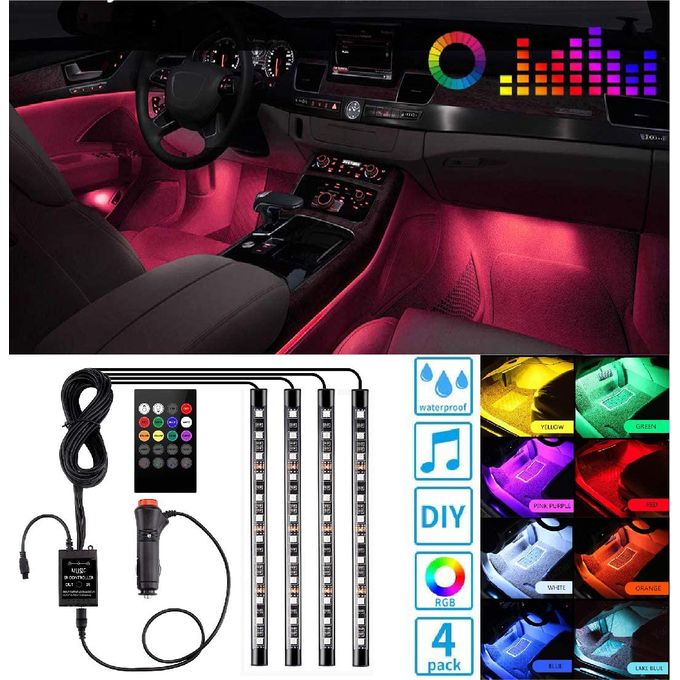 Lumières intérieures de Voiture, Application Bluetooth, synchronisation de  Musique, Bande Lumineuse LED RVB avec Allume-Cigare, kit de lumières  d'ambiance Multicolores pour Voiture : : Auto et Moto