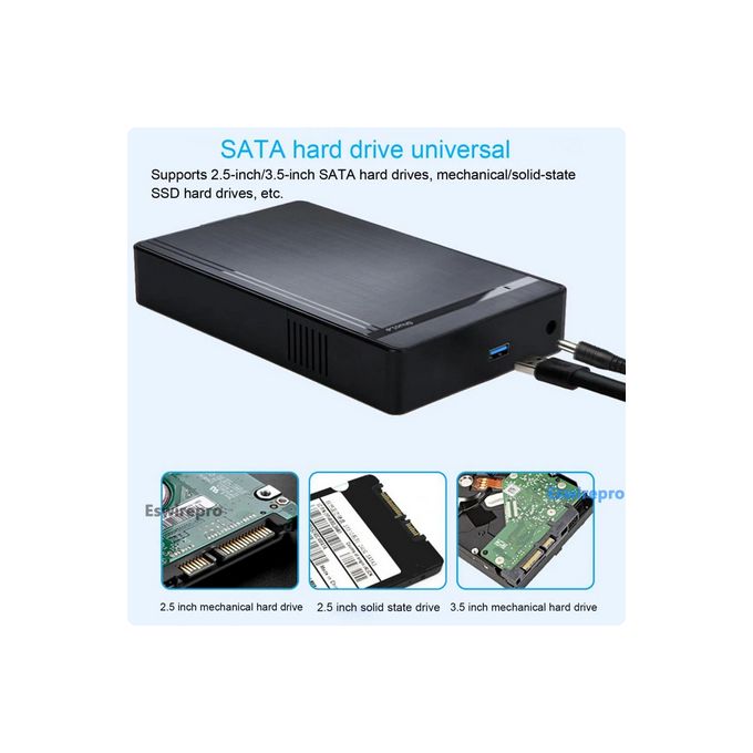 Generic Boîtier de disque dur externe SATA vers USB 3.0, adaptateur pour disque  dur SSD 2.5/3.5 pouces à prix pas cher