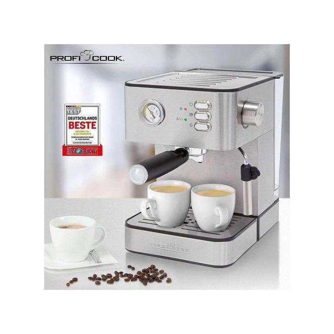 PROFI COOK Machine à Café et Cappuccino INOX 20 BARS Proficook - 2 tasses - Deutsch