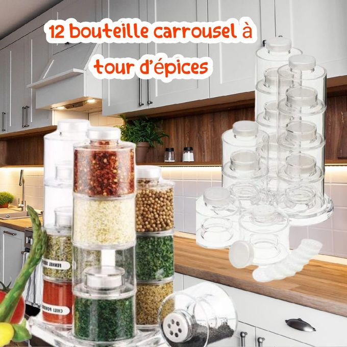 Set de 12 bouteille Carrousel à tour d'épices maroc