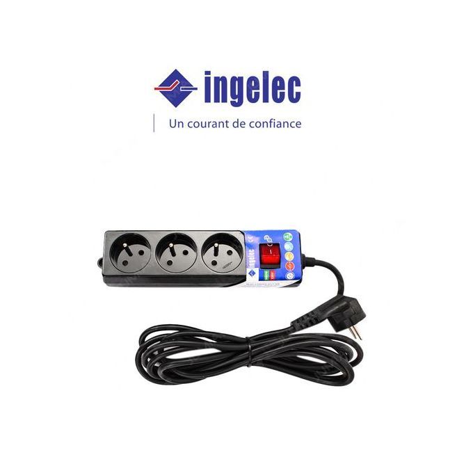 Ingelec Rallonge Multi-Prises - 3 Ports 2P+Terre 1.5m - Noir - 1713/1 à prix  pas cher