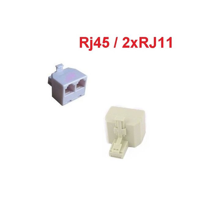 TNB Filtre Doubleur RJ45 M vers 2x RJ11 F // Adapter Hub RJ45 to RJ11 à  prix pas cher