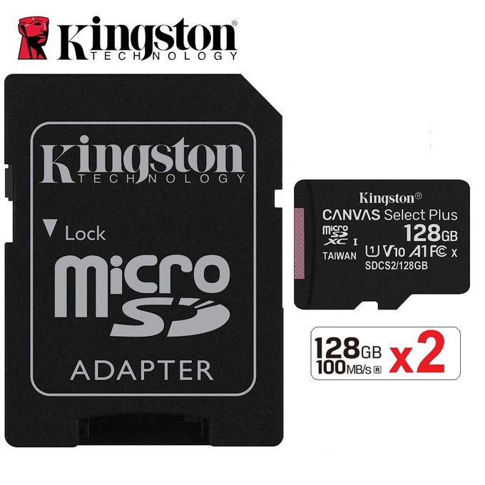 Carte mémoire Kingston Canvas Select Plus 128 Go MicroSDXC UHS-I Classe 10  (SDCS2/128GB) prix Maroc