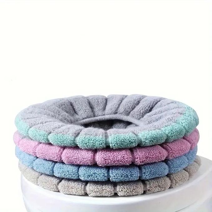 Housse de siège de toilette en peluche chaude, housse universelle pour siège de toilette, coussin de siège de toilette adhésif, gris, 34 x 11 cm | Leroy Merlin