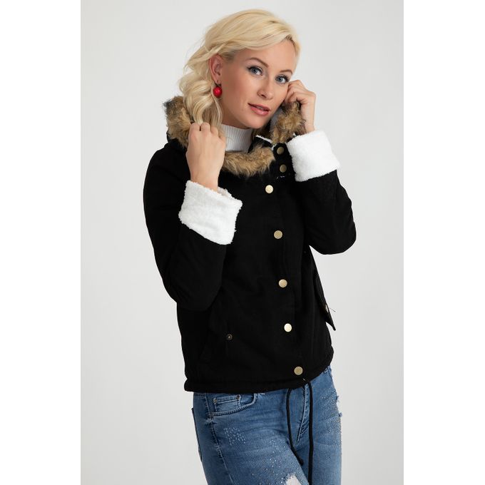 manteau court peluche