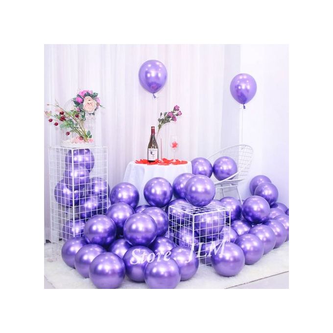 Generic 50 ballons décoration anniversaire Mauve/violet métallique 31 CM à  prix pas cher