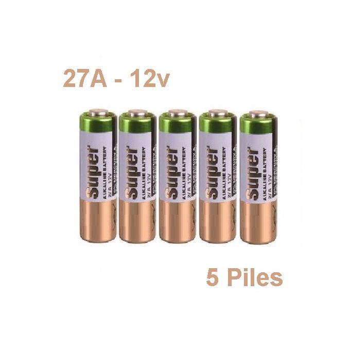 Generic 5 Piles 27A 12V Alkalines // Blister 5 Batteries 12volt A27 VA27GA  MS27 MN27 à prix pas cher