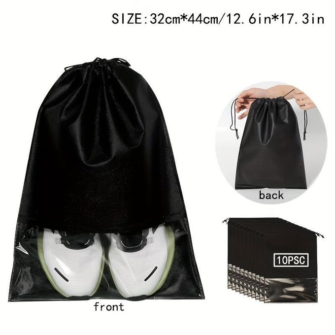 Sacs à Chaussures Translucides 41x28 Cm - Avec Fermeture éclair Et Poignée, Lot De 2