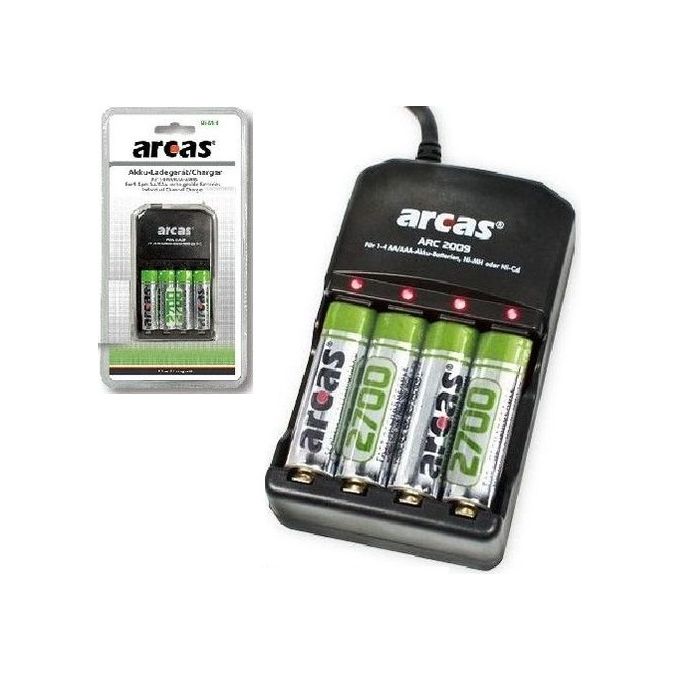 Chargeur Piles Rechargeables AA et AAA - 4 Piles AA Minh Rechargeables  incluses, 100% PEAKPOWER