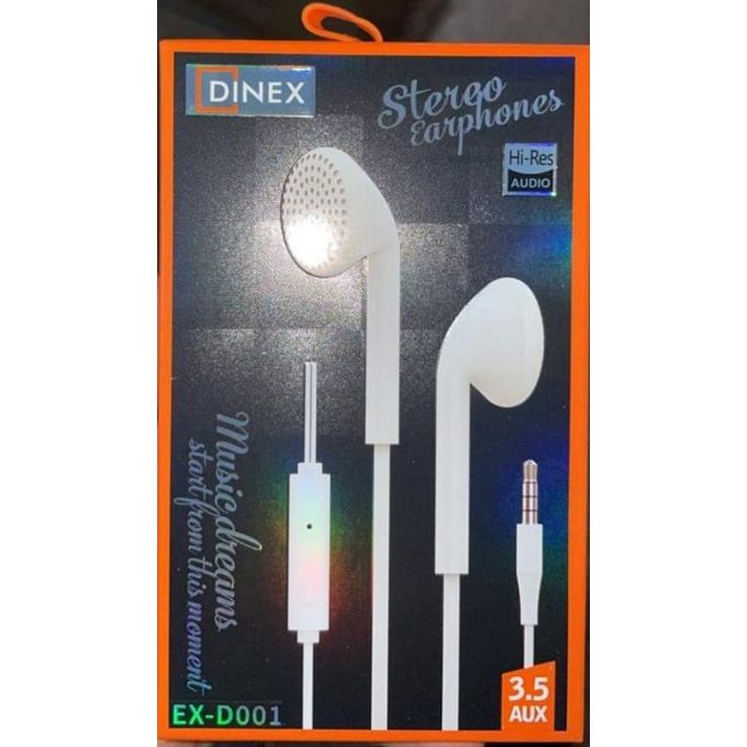 DINEX stereo earphone EX D001 blanc prix pas cher Jumia