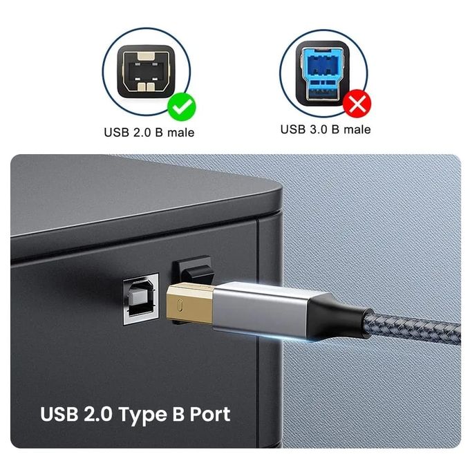 Generic Câble d'imprimante USB B vers USB C, type C 2 Metre à prix pas cher