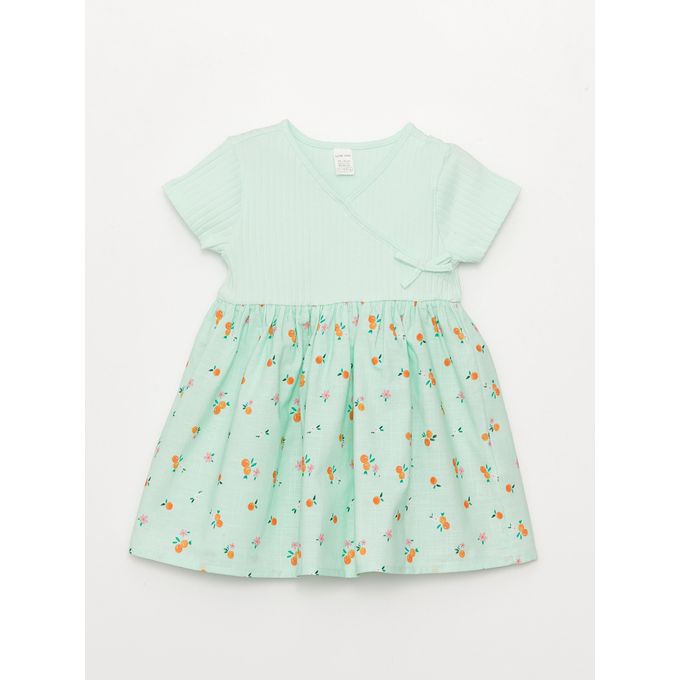Lc Waikiki Robe pour bébé fille à col en V et manches courtes à motifs