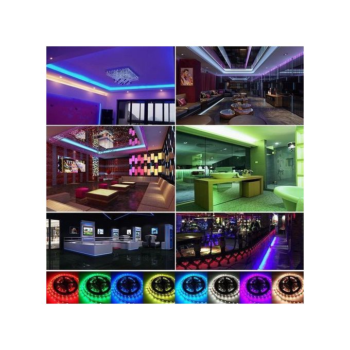 Ruban LED - OTBACT - 5M - RGB Multicolore - Télécommande - Synchronisation Musique - Maison